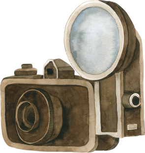 Watercolor Vintage Camera